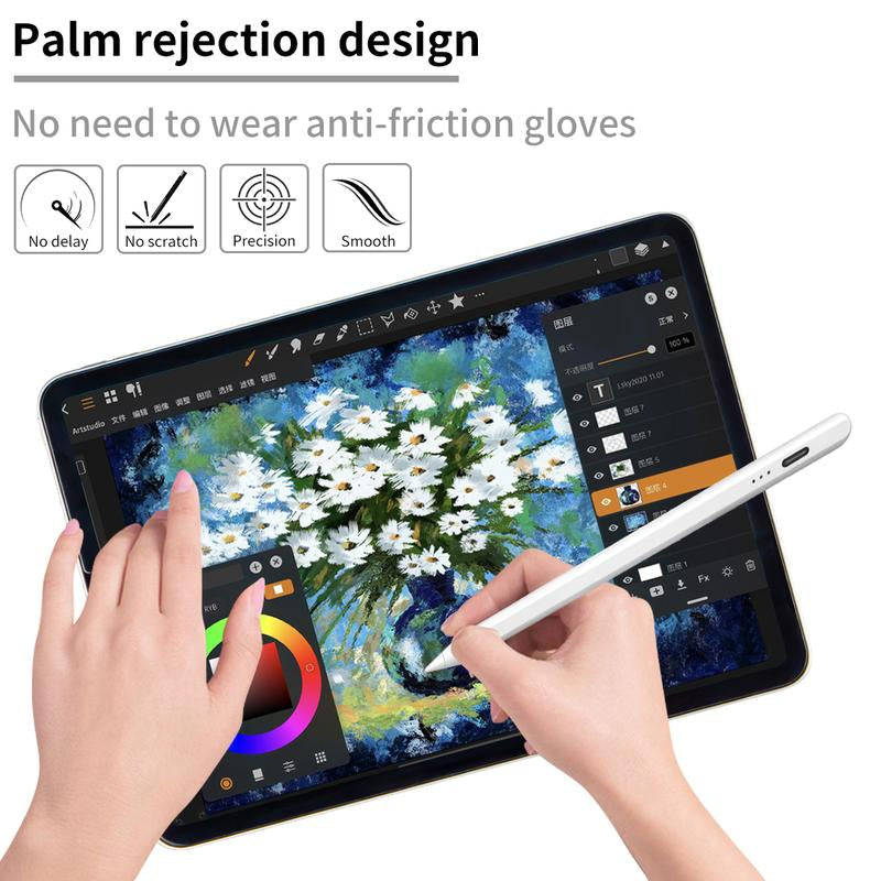 Stylus Pen for Ipad,Fast Charge,With Palm Rejection Tilt Sensitivity, Pencil Compatible with Ipad 6/7/8/9/10, Pro12.9&11",Air3/4/5, Mini5/6