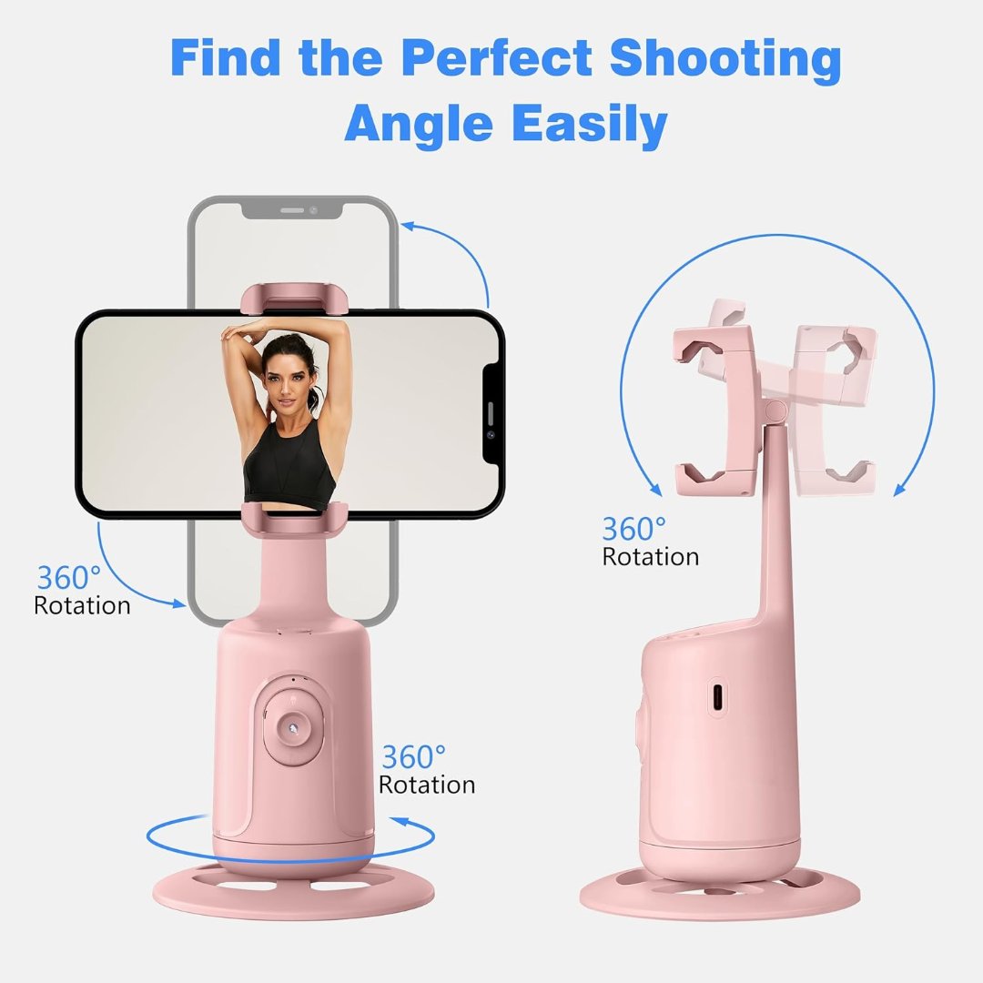 360° Auto Face Tracking Gimbal Stabilizer for Phones, Vlogging & Video Recording